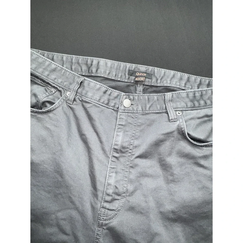 Quince Men Comfort Stretch Traveler 5-Pocket Pants Tan 40x33 Charcoal Gray